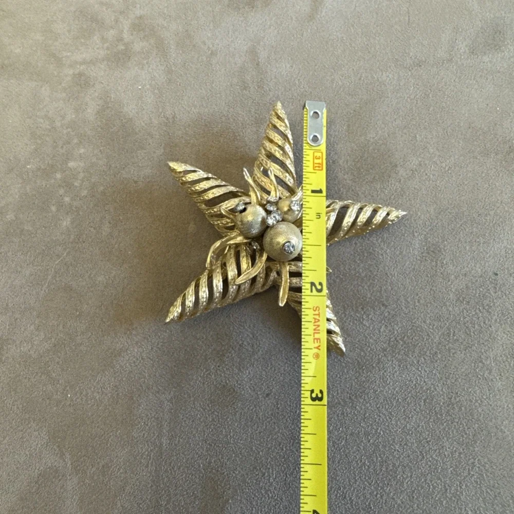 Coro Craft Vintage Gold Tone Large Starfish Star Brooch EUC Large